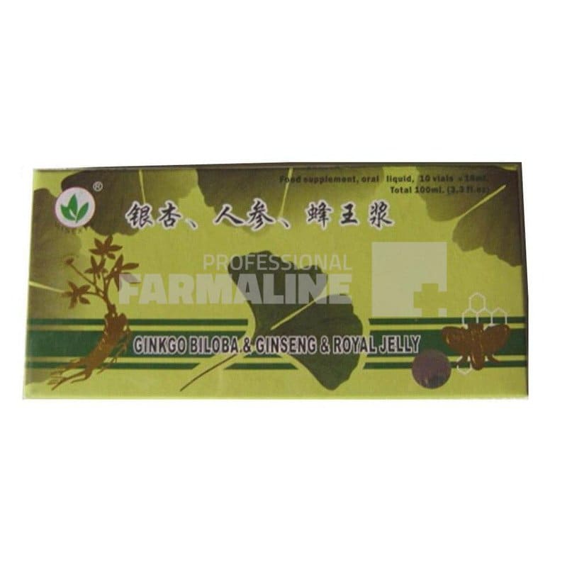 Ginkgo Biloga & Ginseng & Royal Jelly - Minerva 10 fiole