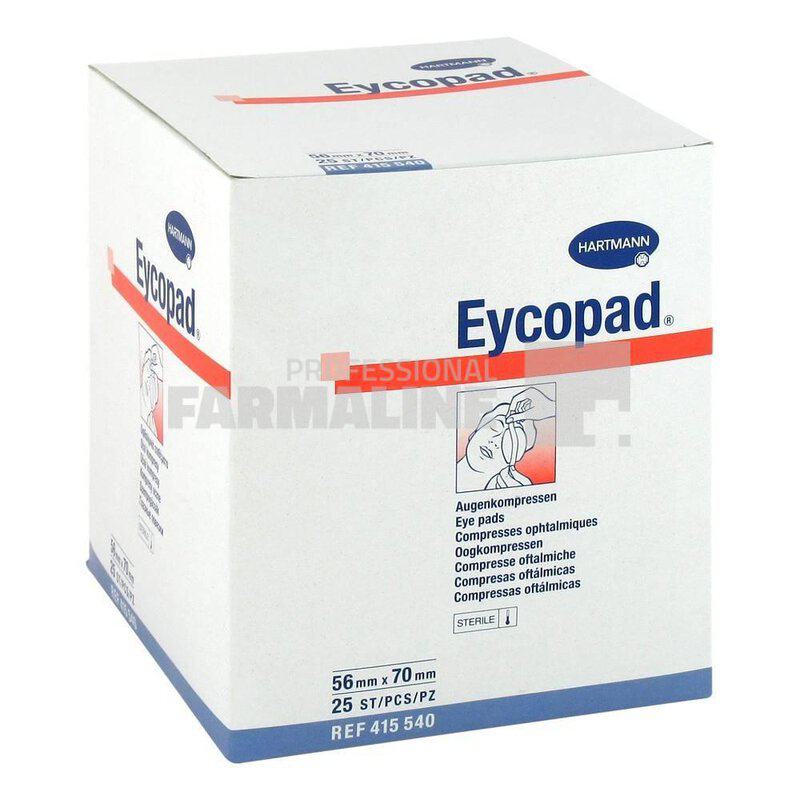 Hartmann Eycopad Comprese oculare sterile 56 mm x 70 mm 25 bucati