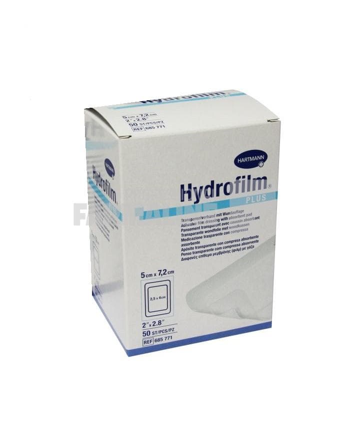Hartmann Hydrofilm Plus Plasture transparent 5 cm x 7,2 cm 50 bucati 1 Hartmann Hydrofilm Plus Plasture transparent 5 cm x 7