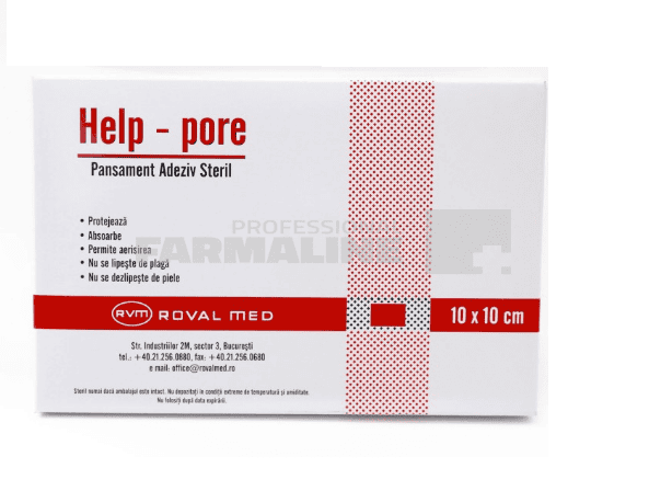 Help-Pore Panament adeziv steril 10 cm x 10 cm 1 Help-Pore Panament adeziv steril 10 cm x 10 cm