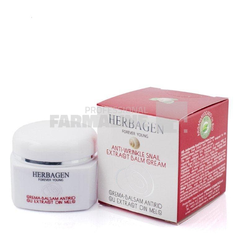 Herbagen Crema - Balsam antirid cu extract de melc pentru ten uscat 50 ml