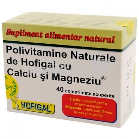 Hofigal Polivitamine naturale cu Calciu si Magneziu 40 capsule