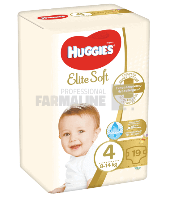 Huggies Elite Soft nr.4 8-14 kg 19 bucati 1 Huggies Elite Soft nr.4 8-14 kg 19 bucati