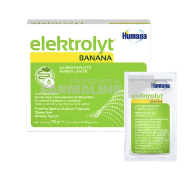Humana Elektrolyt Banana 12 plicuri 1 Humana Elektrolyt Banana 12 plicuri
