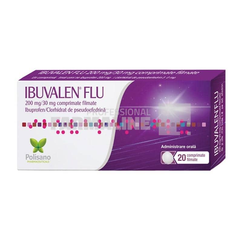 Ibuvalen Flu 200 mg/30mg 20 comprimate