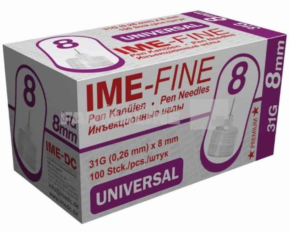 Ime - Fine Ace pentru insulina G31 - 8 mm 100 bucati 1 Ime - Fine Ace pentru insulina G31 - 8 mm 100 bucati