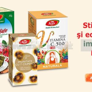 Imunitate cu 7 Ciuperci 63 cps. + Cadou ( Vitamina C 500mg 10 cps + Ceai Imunitate vrac )