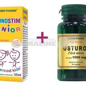Imunostim Junior Sirop 125 ml + Usturoi 1000 mg 30 capsule Cadou