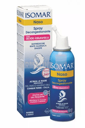 Isomar spray nazal decongestionant cu apa de mare hipertonica si acid hialuronic 100 ml