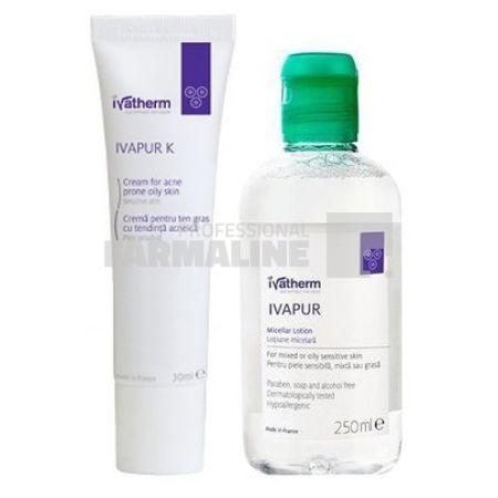 Ivatherm Pachet Ivapur K Crema 30ml + Ivapur Lotiune Micelara 250ml - 75% reducere din al II lea