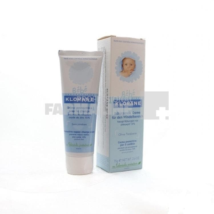Klorane Bebe Crema protectoare eritem fesier 75 ml