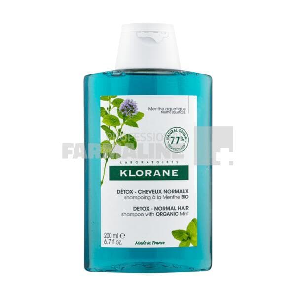 Klorane Sampon cu Menta de apa Bio pentru par normal 200 ml