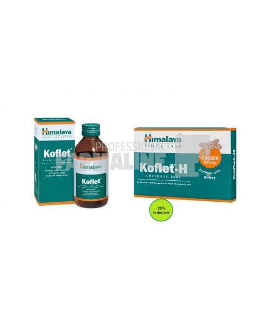 Koflet sirop 100 ml + Koflet - H cu portocale 12 comprimate 25% Reducere 1 Koflet sirop 100 ml + Koflet - H cu portocale 12 comprimate 25% Reducere