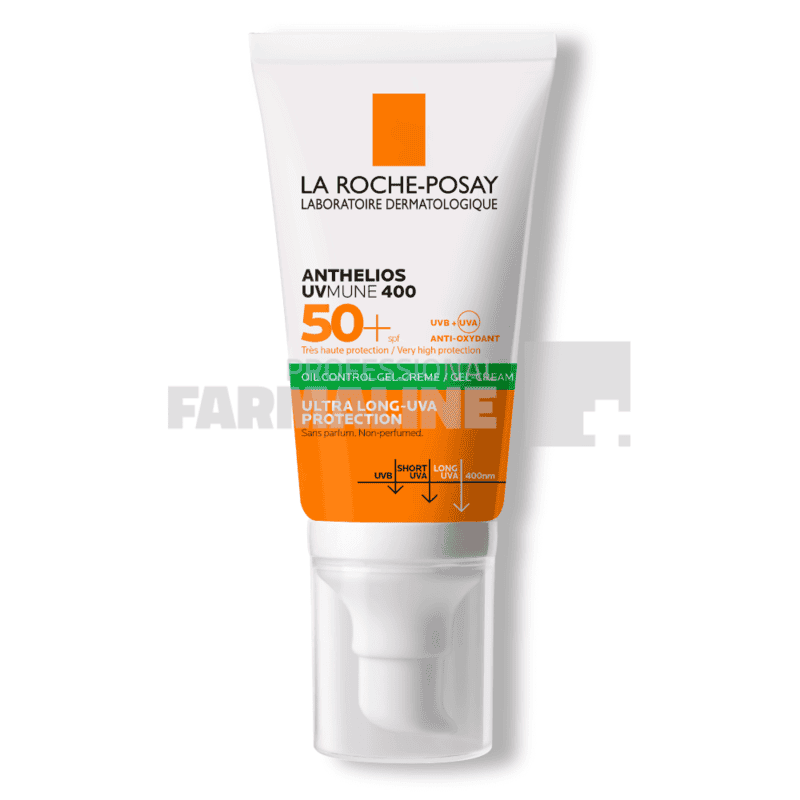 La Roche Posay Anthelios XL Gel-crema pentru fata cu efect uscat fara parfum SPF50+ 50 ml