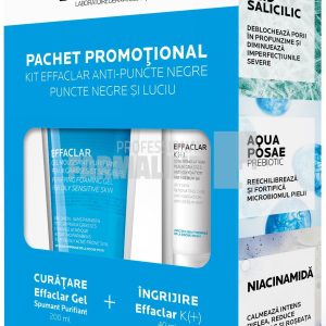 La Roche Posay Pachet Effaclar Crema pentru tenul gras 40 ml + Effaclar Gel spumant purifiant pentru piele grasa si sensibila 200 ml