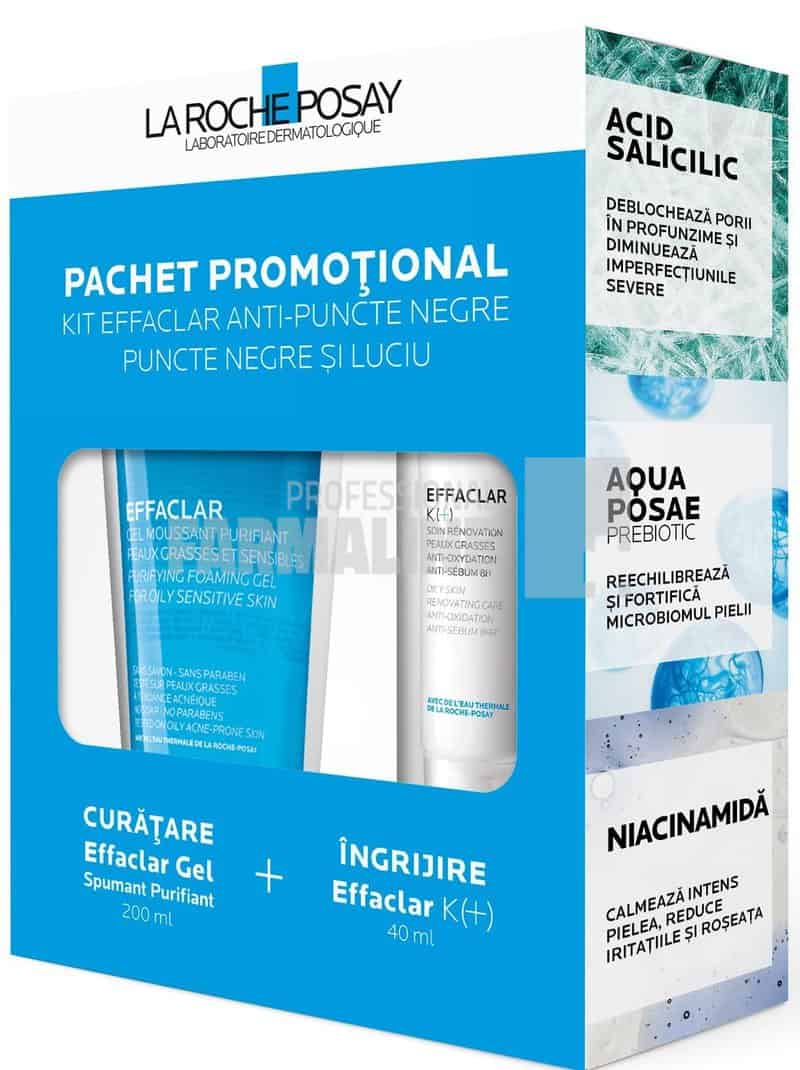 La Roche Posay Pachet Effaclar Crema pentru tenul gras 40 ml + Effaclar Gel spumant purifiant pentru piele grasa si sensibila 200 ml 1 La Roche Posay Pachet Effaclar Crema pentru tenul gras 40 ml + Effaclar Gel spumant purifiant pentru piele grasa si sensibila 200 ml