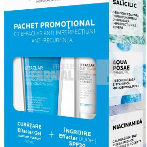 La Roche Posay Pachet Effaclar Duo+ Crema anti-imperfectiuni SPF30+ 40 ml + Effaclar Gel Spumant purifiant 200 ml
