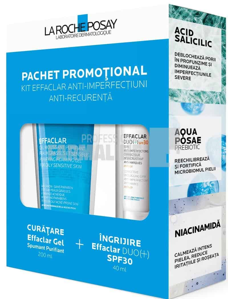 La Roche Posay Pachet Effaclar Duo+ Crema anti-imperfectiuni SPF30+ 40 ml + Effaclar Gel Spumant purifiant 200 ml 1 La Roche Posay Pachet Effaclar Duo+ Crema anti-imperfectiuni SPF30+ 40 ml + Effaclar Gel Spumant purifiant 200 ml
