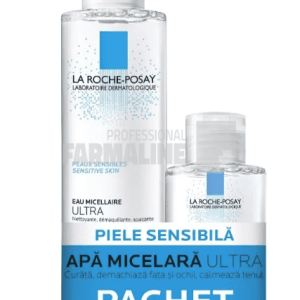 La Roche Posay Ultra Pachet Apa micelara piele sensibila 200 ml + Apa micelara piele sensibila 100 ml