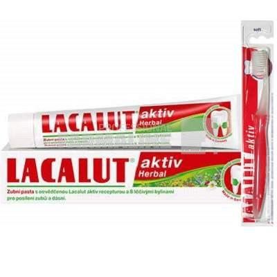 Lacalut Aktiv Herbal Pasta de dinti 75 ml + Periuta de dinti Cadou