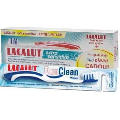 Lacalut Extra Sensitive Pasta de dinti 75 ml + Periuta sensitive Cadou