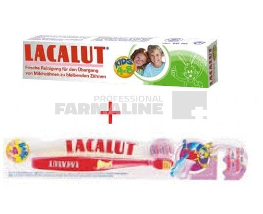 Lacalut Kinder Kids Pachet Pasta de dinti 4-8 ani 50 ml + Periuta dinti Cadou 1 Lacalut Kinder Kids Pachet Pasta de dinti 4-8 ani 50 ml + Periuta dinti Cadou