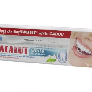 Lacalut White Alpenminze Pasta de dinti 75 ml + Lacalut White Periuta de dinti Cadou