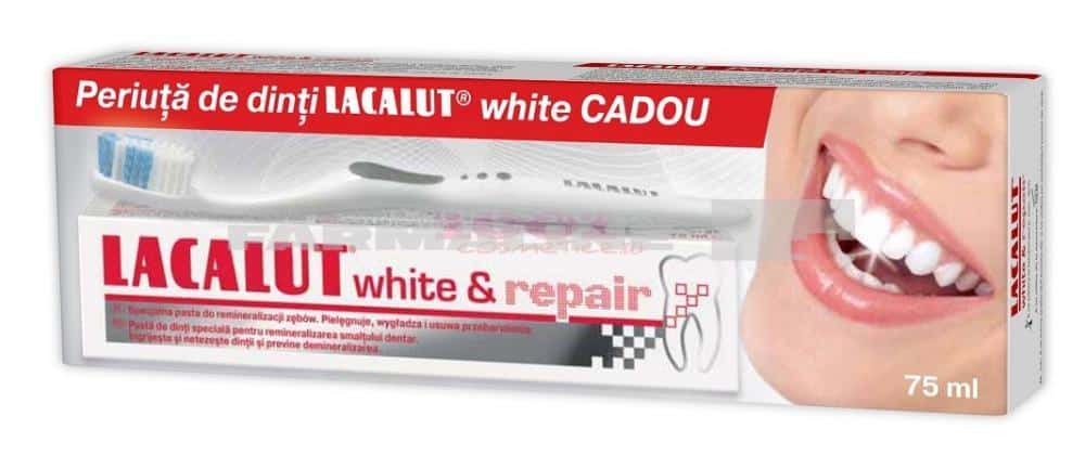 Lacalut White & Repair Pasta de dinti 75 ml + Periuta de dinti White Cadou 1 Lacalut White & Repair Pasta de dinti 75 ml + Periuta de dinti White Cadou