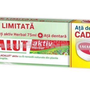 Lacalut aktiv herbal pasta de dinti 75 ml + ata dentara Cadou