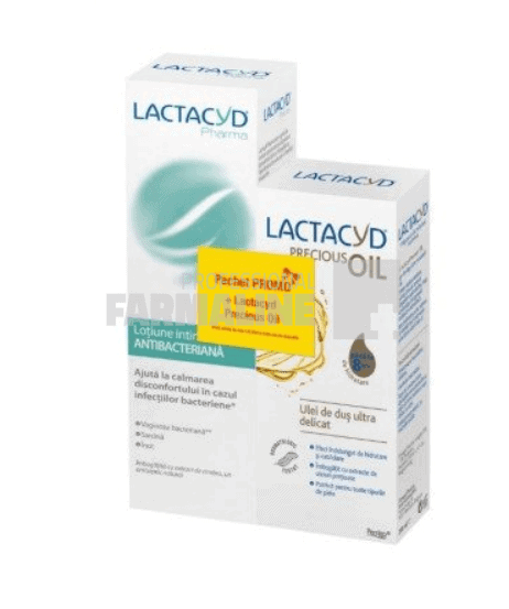 Lactacyd Pharma lotiune igiena intima antibacteriana 250 ml + Lactacyd Precious Oil 200 ml 1 Lactacyd Pharma lotiune igiena intima antibacteriana 250 ml + Lactacyd Precious Oil 200 ml