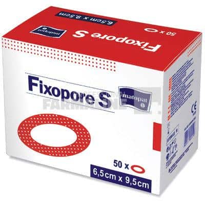 Matopat Fixopore Plasture din fibra cu strat absorbant S 50 bucati