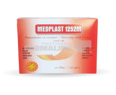 Medplast Plasturi cu rivanol 10 cm x 6 cm 20 bucati 1 Medplast Plasturi cu rivanol 10 cm x 6 cm 20 bucati