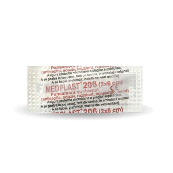 Medplast Plasturi cu rivanol 2 cm x 6 cm 1 bucata