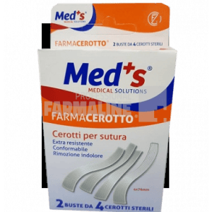 Med's Plasturi pentru sutura 4mm X 76 mm - 8 bucati