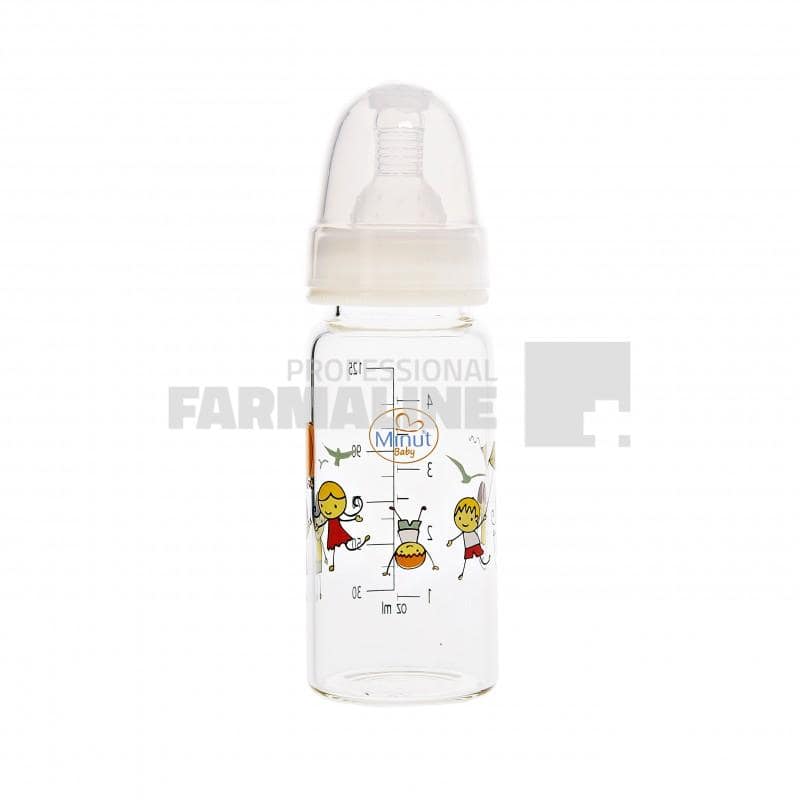 Minut Baby Biberon de sticla 0+ luni 125 ml