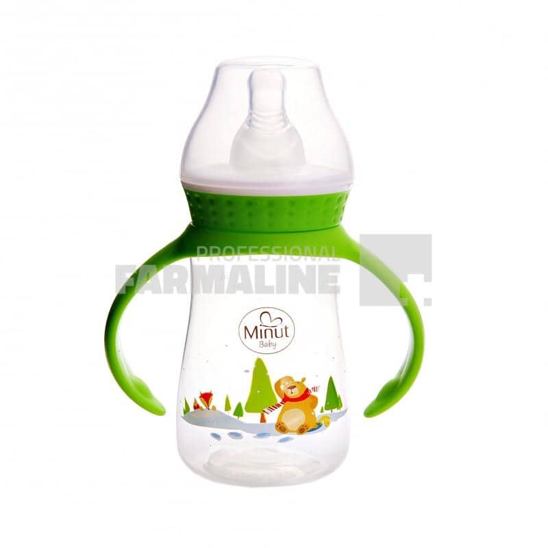 Minut Baby Biberon plastic cu manere