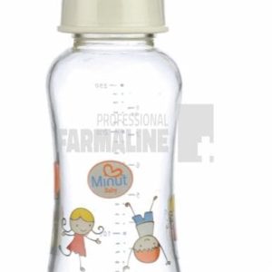 Minut Baby Biberon sticla 0+ luni tetina silicon anticurgere 250 ml