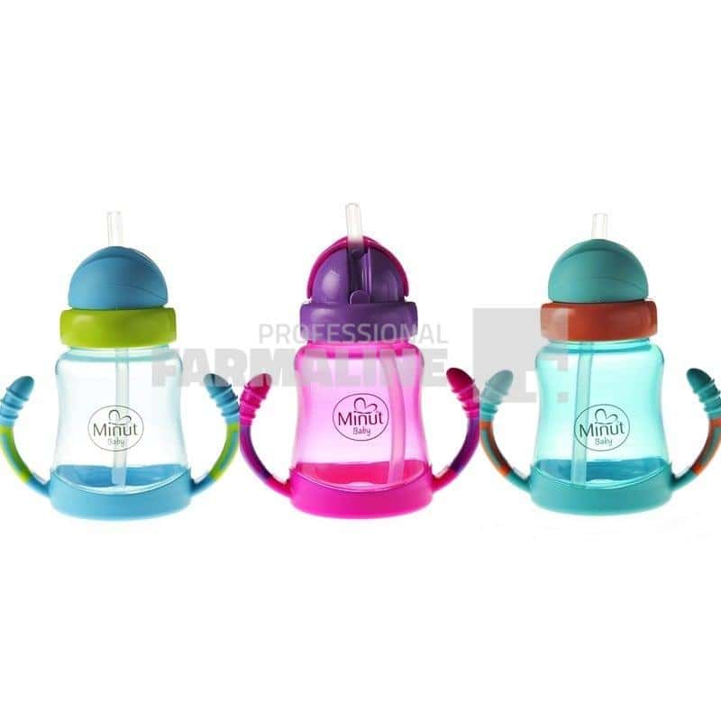 Minut Baby Cana anticurgere cu pai si manere 6+ luni (TR2018006) 210ml