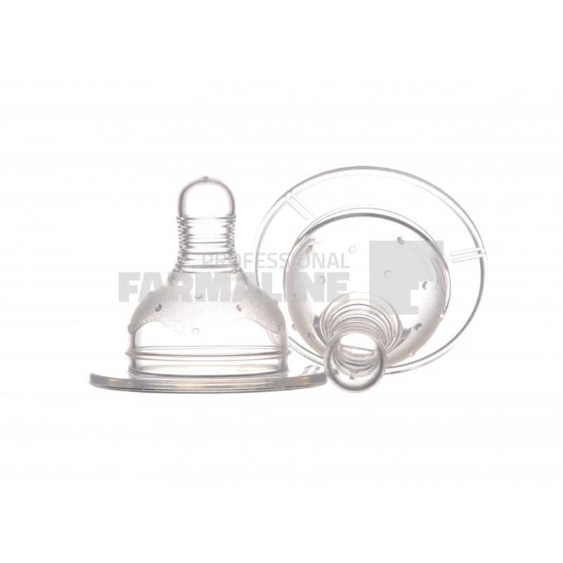 Minut Baby Tetina silicon cu gat larg 3+ luni ( TR 2011007 ) 2 bucati