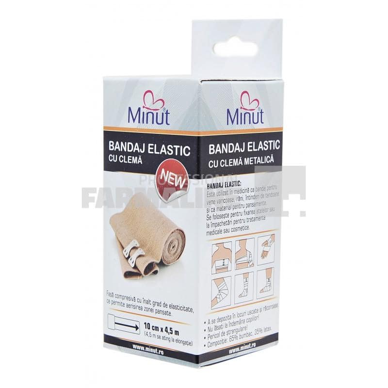 Minut Bandaj Elastic cu clema 10cm x 4