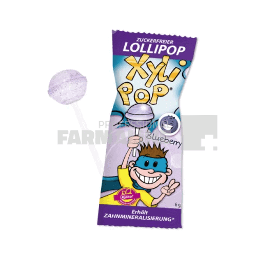 Miradent Xylipop Acadea fara zahar cu gust de afine 6 g 25 acadele 1 Miradent Xylipop Acadea fara zahar cu gust de afine 6 g 25 acadele
