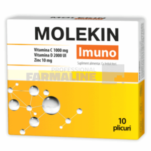 Molekin Imuno Vitamina C 1000 mg + Vitamina D 2000 U.I. + Zinc 10 mg 10 plicuri