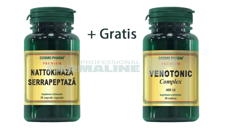 Nattokinaza Serrapeptaza 30 capsule + Venotonic 30 capsule 1 Nattokinaza Serrapeptaza 30 capsule + Venotonic 30 capsule