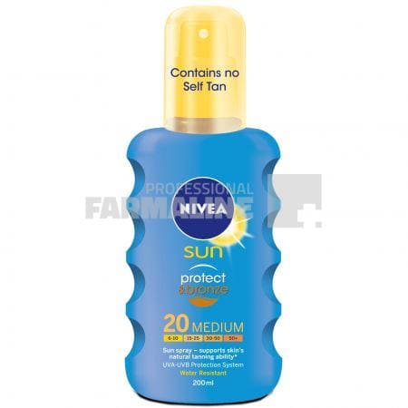 Nivea 85442 Sun Protect & Bronze Spray protectie solara si bronzare SPF20 200 ml