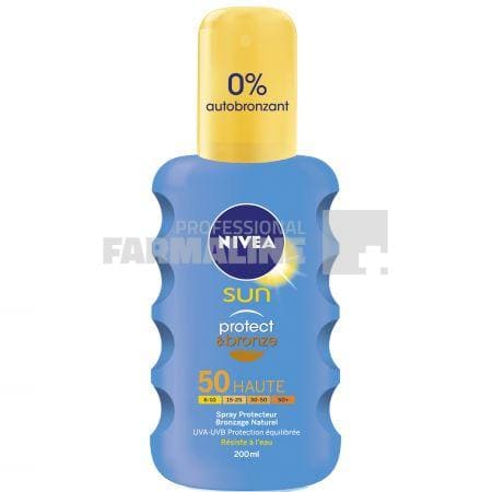 Nivea 85450 Sun Protect & Bronze Spray protectie solara si bronzare SPF50 200 ml
