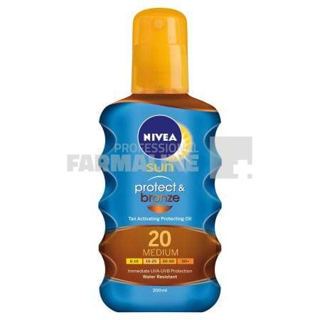 Nivea 86037 Sun Protect & Bronze Ulei spray protectie solara si bronzare SPF20 200 ml
