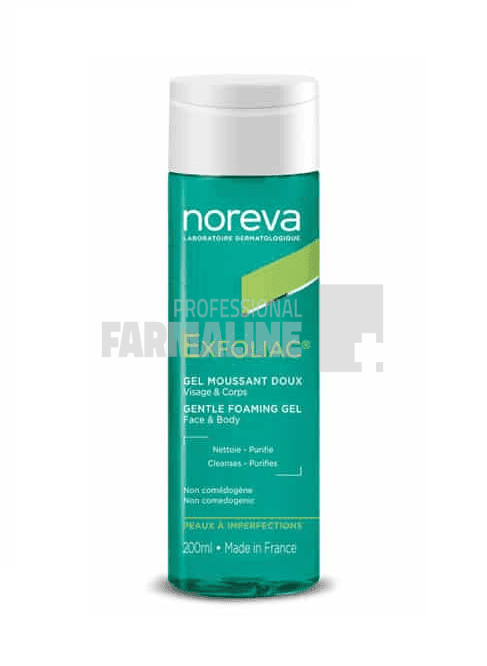 Noreva Exfoliac Gel spumant bland pentru fata si corp 200 ml 1 Noreva Exfoliac Gel spumant bland pentru fata si corp 200 ml