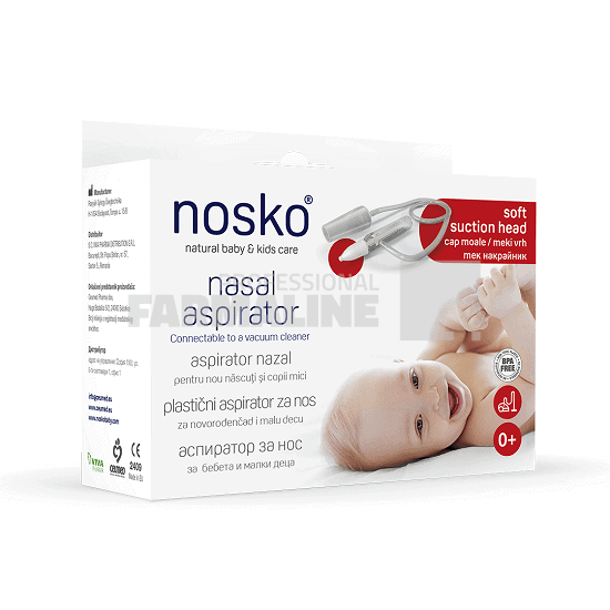 Nosko Aspirator nazal 0+ luni - cap moale