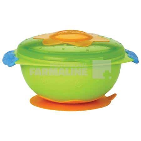 Nuby 5322 Castron cu Ventuza si Capac 9+ luni 300ml