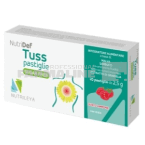 NutriDef Tuss pastile cu zmeura fara zahar 20 pastile